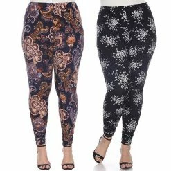 Plus Size White Mark 2-Pack Leggings Pack 261 Multi -White Mark Sales unnamed file 1690