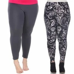 Plus Size White Mark 2-Pack Leggings Pack 261 Multi -White Mark Sales unnamed file 1692