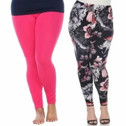 Plus Size White Mark 2-Pack Leggings Pack 261 Multi -White Mark Sales unnamed file 1693