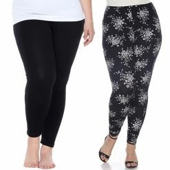 Plus Size White Mark 2-Pack Leggings Pack 261 Multi -White Mark Sales unnamed file 1694