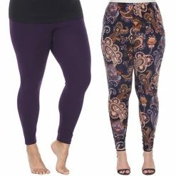 Plus Size White Mark 2-Pack Leggings Pack 261 Multi -White Mark Sales unnamed file 1696