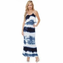 Women's White Mark Kalea Tie Dye Maxi Dress Navy White -White Mark Sales unnamed file 1753