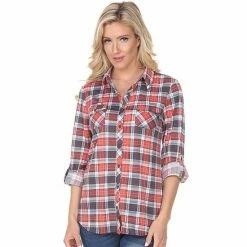 Women's White Mark Oakley Stretchy Plaid Top White Black 19 Women's White Mark Oakley Stretchy Plaid Top White Black -White Mark Sales unnamed file 181