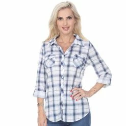 Women's White Mark Oakley Stretchy Plaid Top White Black 20 Women's White Mark Oakley Stretchy Plaid Top White Black -White Mark Sales unnamed file 182