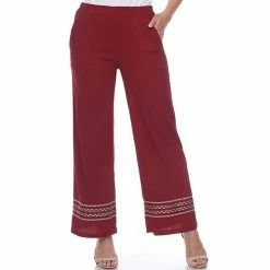 Women's White Mark Embroidered Wide-Leg Pants -White Mark Sales unnamed file 1849