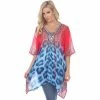 Women's White Mark Knot-Neck Tunic Caftan Blue -White Mark Sales unnamed file 1851