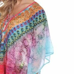 Women's White Mark Knot-Neck Tunic Caftan Blue -White Mark Sales unnamed file 1854