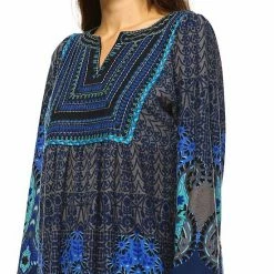 Women's White Mark Paisley Sweaterdress Blue -White Mark Sales unnamed file 1889
