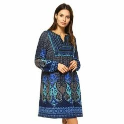 Women's White Mark Paisley Sweaterdress Blue -White Mark Sales unnamed file 1891