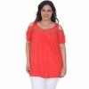 Plus Size White Mark Cold-Shoulder Top Red -White Mark Sales unnamed file 1939