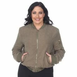 Plus Size White Mark Bomber Jacket Olive -White Mark Sales unnamed file 1946