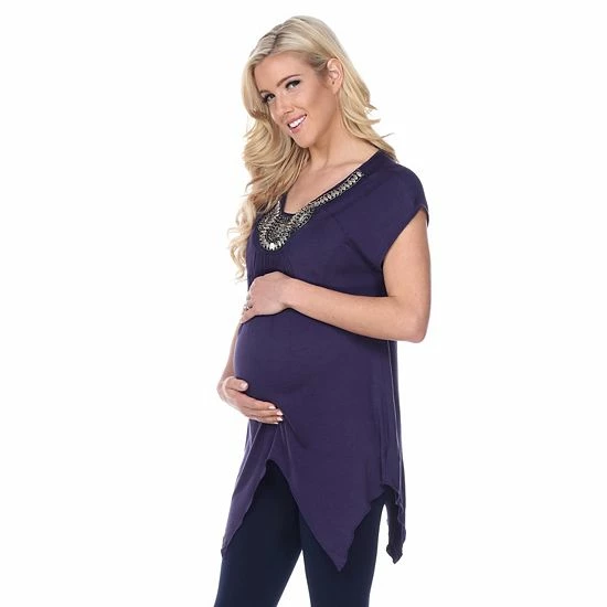 Maternity White Mark Embellished Tunic Top Mint 5 Maternity White Mark Embellished Tunic Top Mint - Image 3