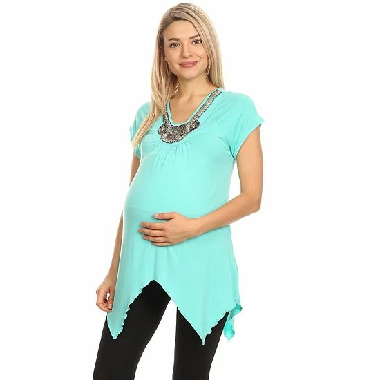 Maternity White Mark Embellished Tunic Top Mint 7 Maternity White Mark Embellished Tunic Top Mint - Image 5