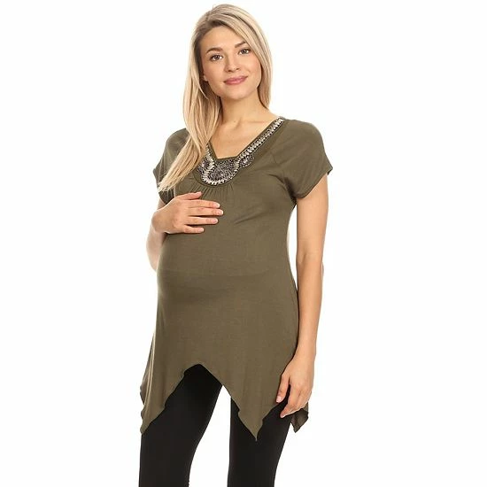 Maternity White Mark Embellished Tunic Top Mint 15 Maternity White Mark Embellished Tunic Top Mint - Image 13