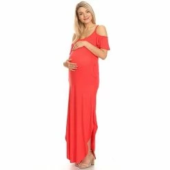 Maternity White Mark Cold-Shoulder Maxi Dress Navy -White Mark Sales unnamed file 2056