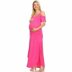 Maternity White Mark Cold-Shoulder Maxi Dress Navy -White Mark Sales unnamed file 2059