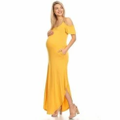 Maternity White Mark Cold-Shoulder Maxi Dress Navy -White Mark Sales unnamed file 2060