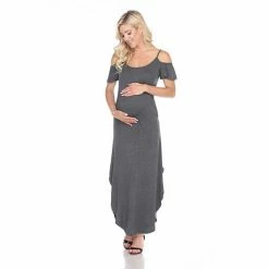 Maternity White Mark Cold-Shoulder Maxi Dress Navy -White Mark Sales unnamed file 2062