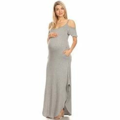 Maternity White Mark Cold-Shoulder Maxi Dress Navy -White Mark Sales unnamed file 2063