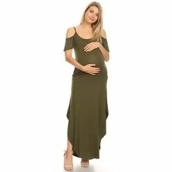 Maternity White Mark Cold-Shoulder Maxi Dress Navy -White Mark Sales unnamed file 2064