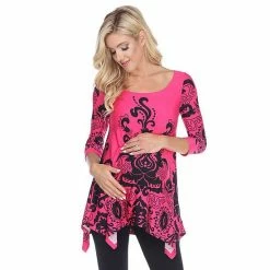 Maternity White Mark Paisley Print Tunic Top Pink 18 Maternity White Mark Paisley Print Tunic Top Pink -White Mark Sales unnamed file 2070