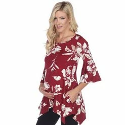 Maternity White Mark Floral Bell Sleeve Tunic Top Navy -White Mark Sales unnamed file 2095