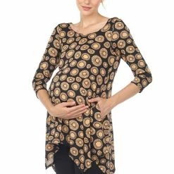 Maternity White Mark Printed Tunic Top Black Beige 14 Maternity White Mark Printed Tunic Top Black Beige -White Mark Sales unnamed file 2103