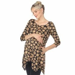 Maternity White Mark Printed Tunic Top Black Beige 16 Maternity White Mark Printed Tunic Top Black Beige -White Mark Sales unnamed file 2105