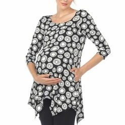 Maternity White Mark Printed Tunic Top Black Beige 18 Maternity White Mark Printed Tunic Top Black Beige -White Mark Sales unnamed file 2107