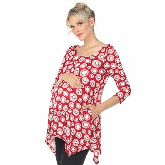 Maternity White Mark Printed Tunic Top Black Beige 11 Maternity White Mark Printed Tunic Top Black Beige - Image 9