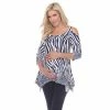 Maternity White Mark Cold-Shoulder Tunic Top Black White -White Mark Sales unnamed file 2131