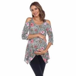Maternity White Mark Cold-Shoulder Tunic Top Black White -White Mark Sales unnamed file 2139