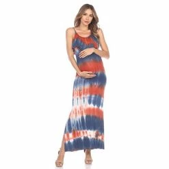 Maternity White Mark Layered Tie-Dye Maxi Dress Teal Pink -White Mark Sales unnamed file 2148