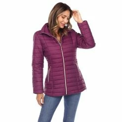 Women's White Mark Puffer Coat Purple -White Mark Sales unnamed file 253