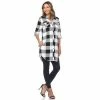 Women's White Mark Plaid Tunic Shirt Blue Burgundy 2 Women's White Mark Plaid Tunic Shirt Blue Burgundy -White Mark Sales unnamed file 28