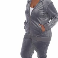 Plus Size White Mark 2-Piece Velour Tracksuit Set Grey 18 Plus Size White Mark 2-Piece Velour Tracksuit Set Grey -White Mark Sales unnamed file 35