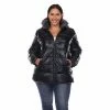 Plus Size White Mark Metallic Puffer Coat With Hoodie Black -White Mark Sales unnamed file 350