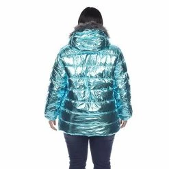 Plus Size White Mark Metallic Puffer Coat With Hoodie Black -White Mark Sales unnamed file 351