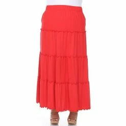 Plus Size White Mark Tiered High-Waisted Maxi Skirt