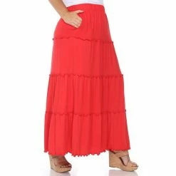 Plus Size White Mark Tiered High-Waisted Maxi Skirt -White Mark Sales unnamed file 373