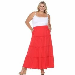 Plus Size White Mark Tiered High-Waisted Maxi Skirt -White Mark Sales unnamed file 375