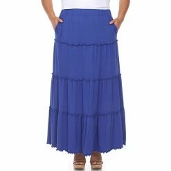 Plus Size White Mark Tiered High-Waisted Maxi Skirt -White Mark Sales unnamed file 377