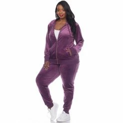 Plus Size White Mark 2-Piece Velour Tracksuit Set Grey 21 Plus Size White Mark 2-Piece Velour Tracksuit Set Grey -White Mark Sales unnamed file 38