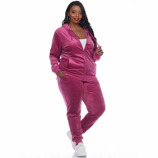 Plus Size White Mark 2-Piece Velour Tracksuit Set Grey 9 Plus Size White Mark 2-Piece Velour Tracksuit Set Grey - Image 7