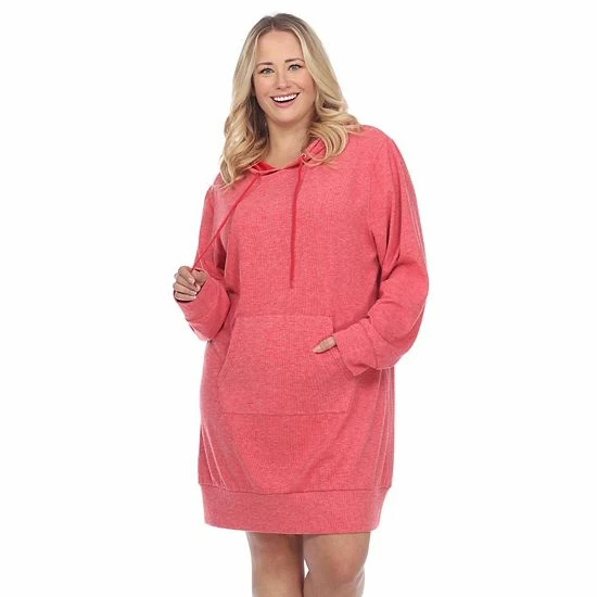 Plus Size White Mark Hooded Sweatshirt Dress Creamsicle 9 Plus Size White Mark Hooded Sweatshirt Dress Creamsicle - Image 7