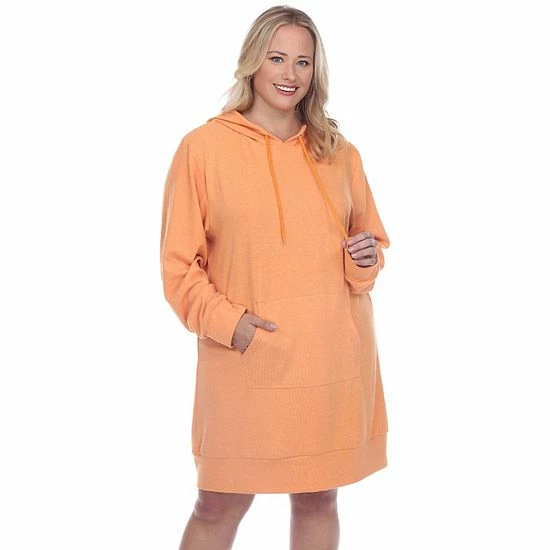 Plus Size White Mark Hooded Sweatshirt Dress Creamsicle 10 Plus Size White Mark Hooded Sweatshirt Dress Creamsicle - Image 8