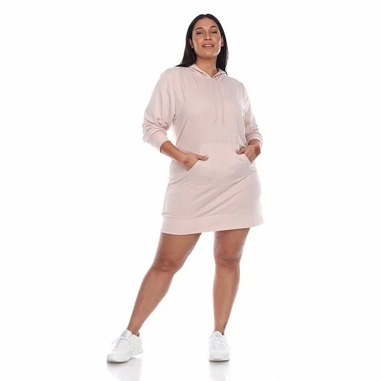 Plus Size White Mark Hooded Sweatshirt Dress Creamsicle 12 Plus Size White Mark Hooded Sweatshirt Dress Creamsicle - Image 10
