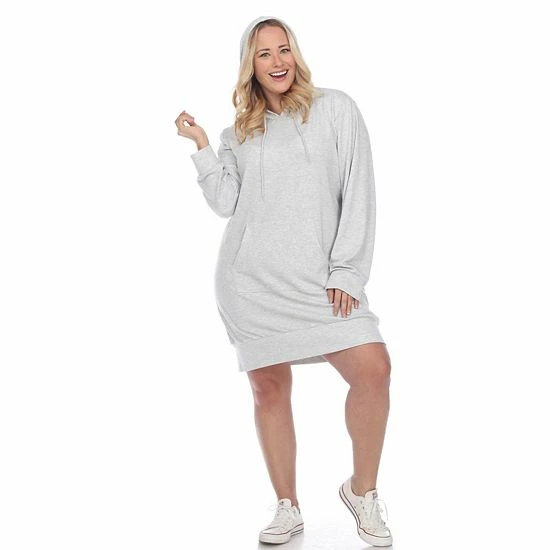 Plus Size White Mark Hooded Sweatshirt Dress Creamsicle 16 Plus Size White Mark Hooded Sweatshirt Dress Creamsicle - Image 14