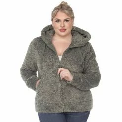 Plus Size White Mark Sherpa Hoodie Denim Blue -White Mark Sales unnamed file 432