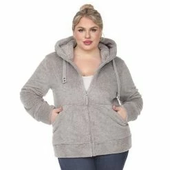 Plus Size White Mark Sherpa Hoodie Denim Blue -White Mark Sales unnamed file 435